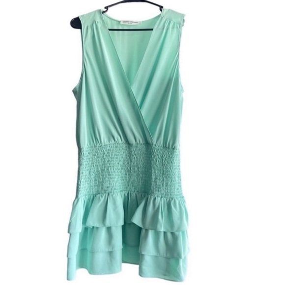 AMANDA UPRICHARD Chantal Mini Elastic Waist Dress in Seamist Size Large - Picture 7 of 11